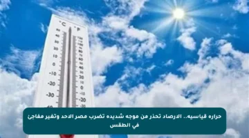 حرارة قياسية.. الأرصاد تحذر من موجة شديدة تضرب مصر الأحد وتغير مفاجئ في الطقس